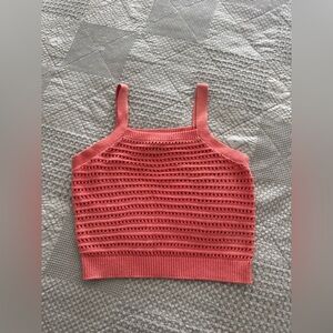 Universal Thread Pink Ribbed Crop Tank Top XS